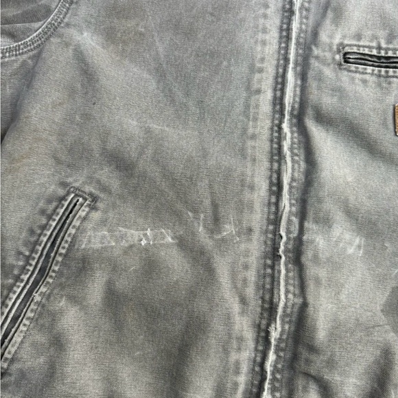 Vintage 90s Grey Faded Carhartt Detroit Jacket - Picture 4 of 14